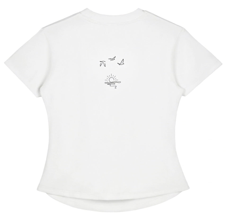 Vintage-Wash Bodycon Cotton T-Shirt